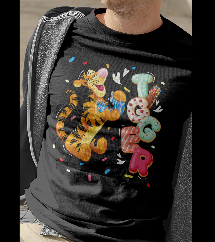 Tigger Donut Sprinkles Playful Delight T-Shirt