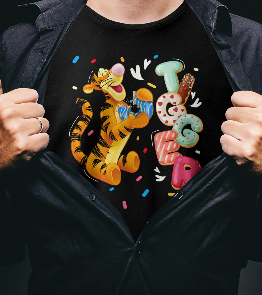 Tigger Donut Sprinkles Playful Delight T-Shirt