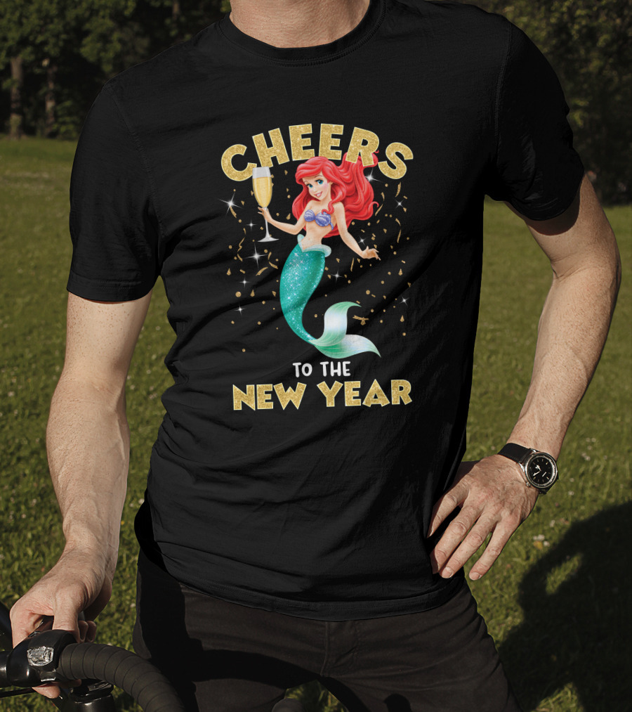 Cheers To The New Year Champagne Mermaid Celebration T-Shirt