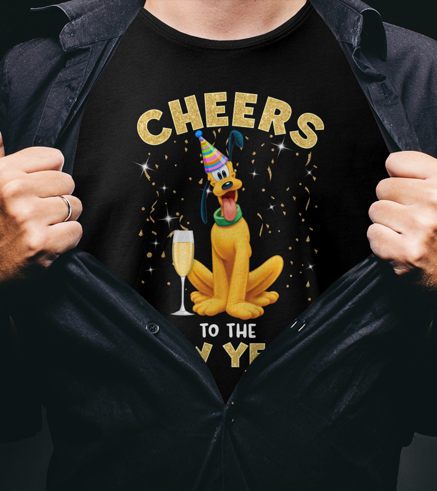 Cheers To The New Year Champagne Party Dog T-Shirt