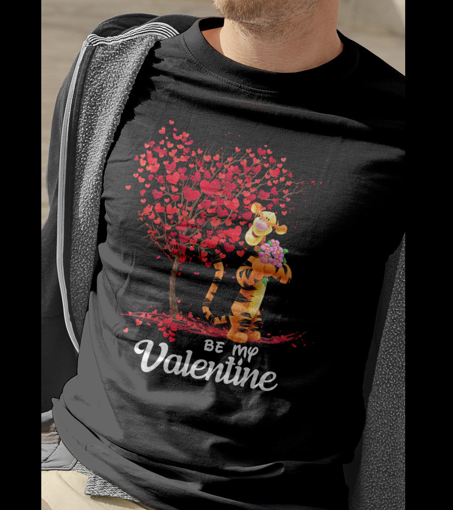 Be My Valentine Tigger Heart Tree T-Shirt