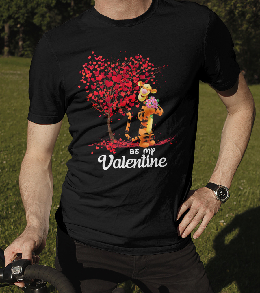 Be My Valentine Tigger Heart Tree T-Shirt