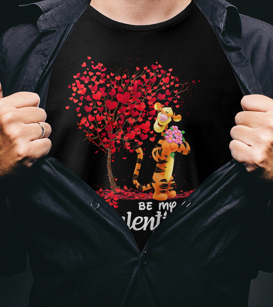 Be My Valentine Tigger Heart Tree T-Shirt