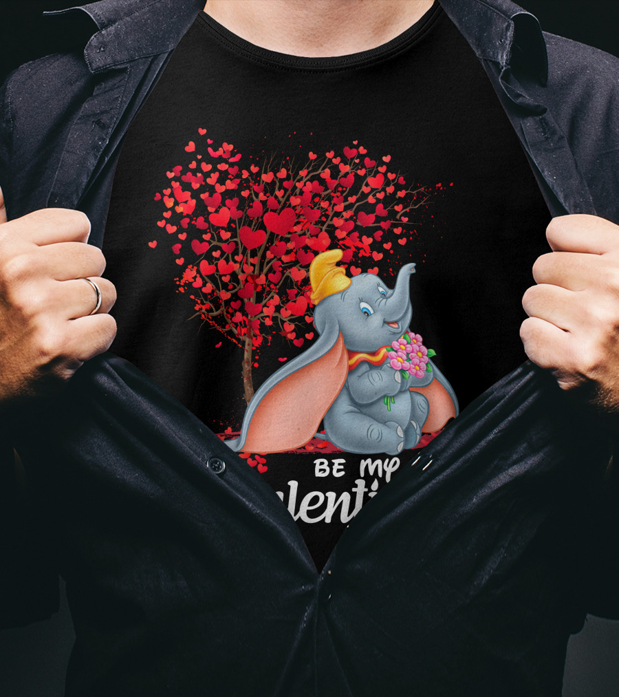 Dumbo Be My Valentine Red Heart Tree Bouquet T-Shirt