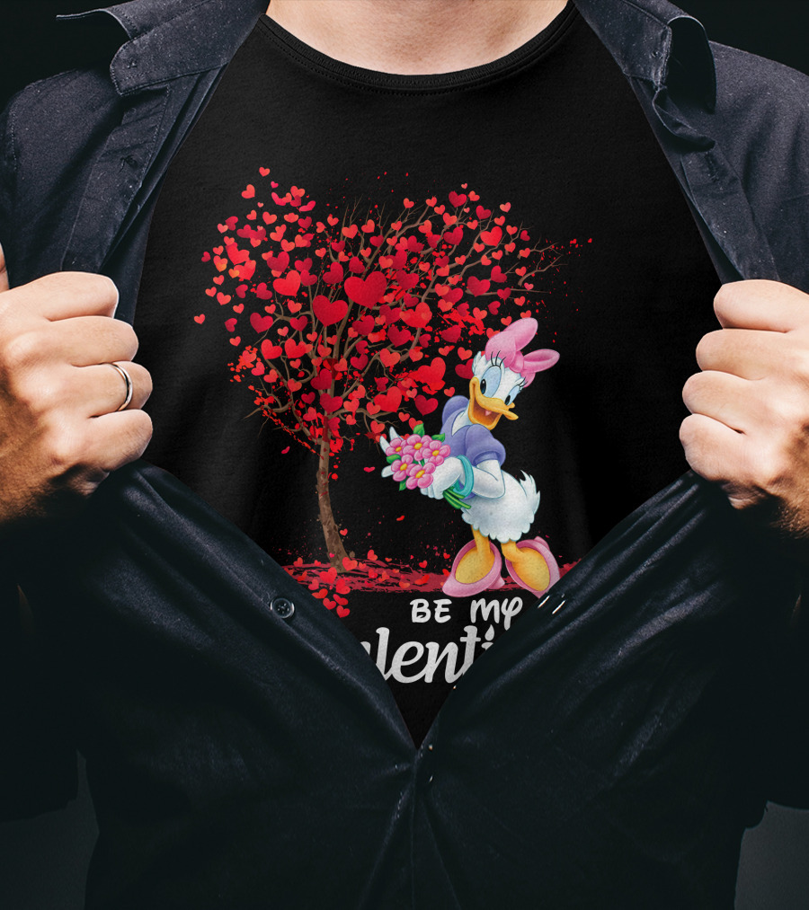Daisy Duck Be My Valentine Tree Hearts Bouquet T-Shirt