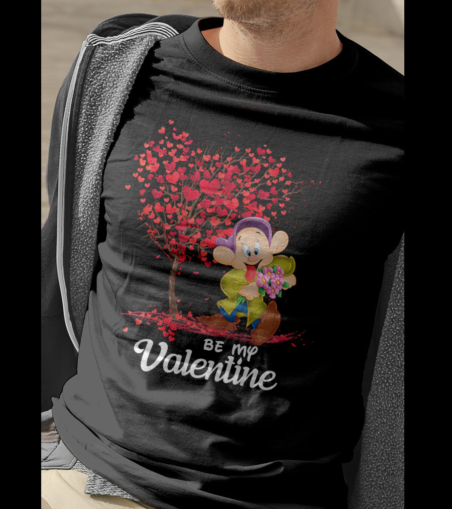 Dopey Be My Valentine Heart Tree With Flowers T-Shirt