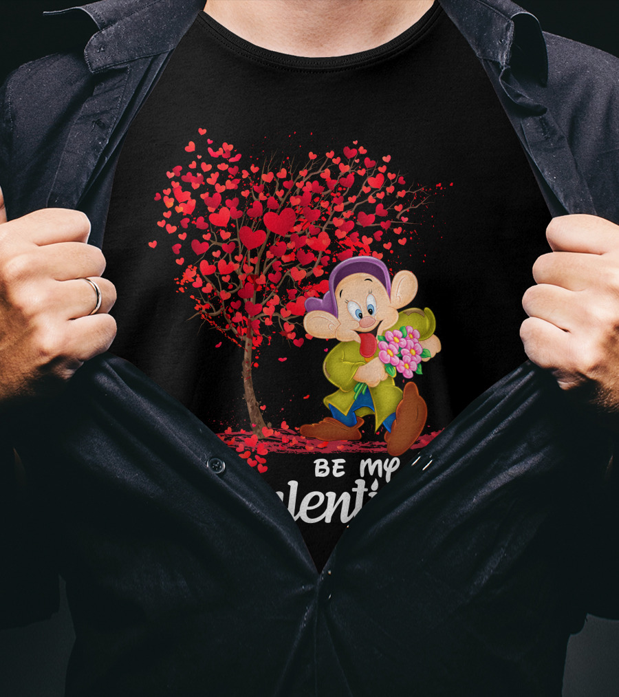 Dopey Be My Valentine Heart Tree With Flowers T-Shirt