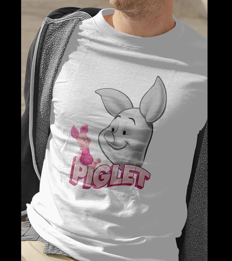 Piglet 3D Cartoon Character Design With Smiling Face And Big Ears T-Shirt