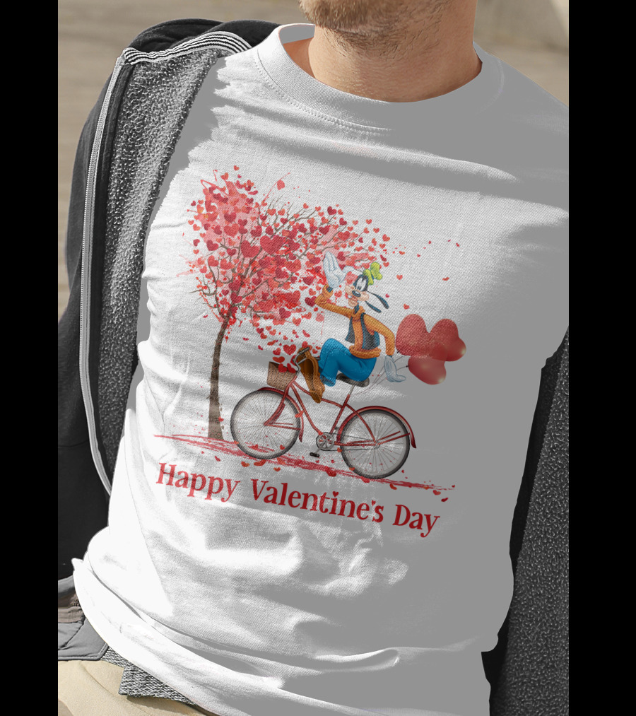 Happy Valentine's Day Goofy Bike Ride T-Shirt