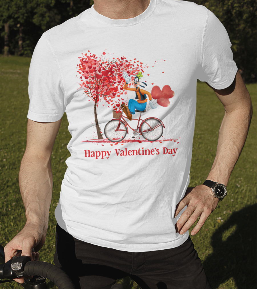Happy Valentine's Day Goofy Bike Ride T-Shirt