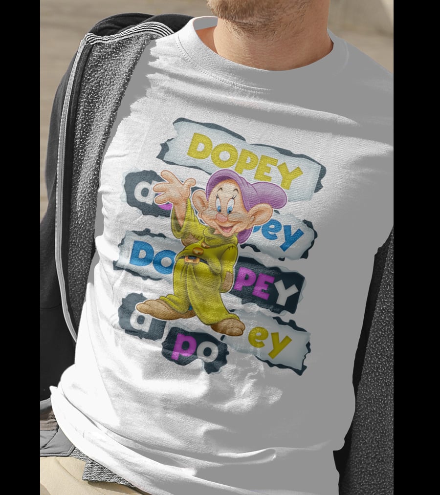 Dopey Iconic Character Playful Design With Text Variations And Classic Outfit T-Shirt