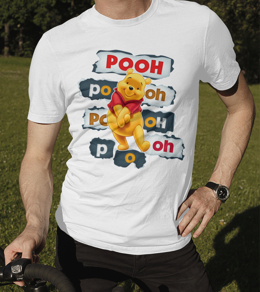 Pooh Winnie The Pooh Sticker Style Jumbo Print T-Shirt