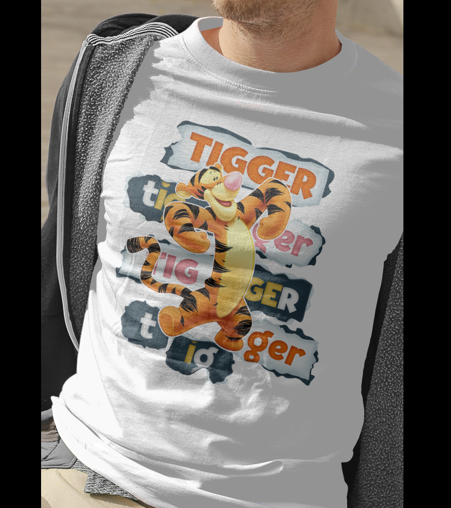 Tigger Colorful Energetic Poses And Text Styles T-Shirt