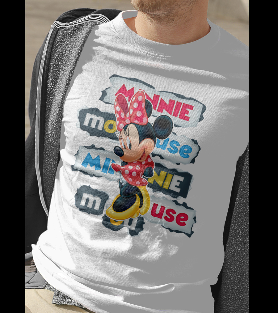 Minnie Mouse Polka Dots Bow Red And Yellow Style T-Shirt