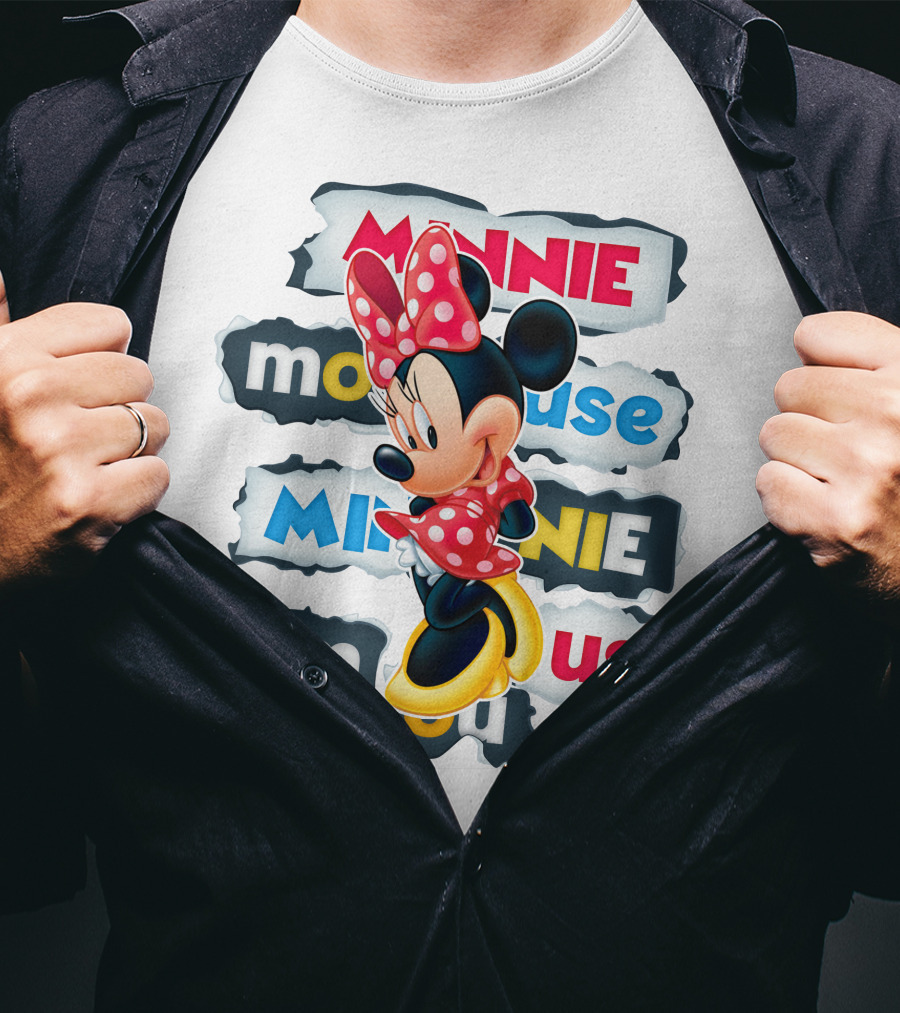 Minnie Mouse Polka Dots Bow Red And Yellow Style T-Shirt
