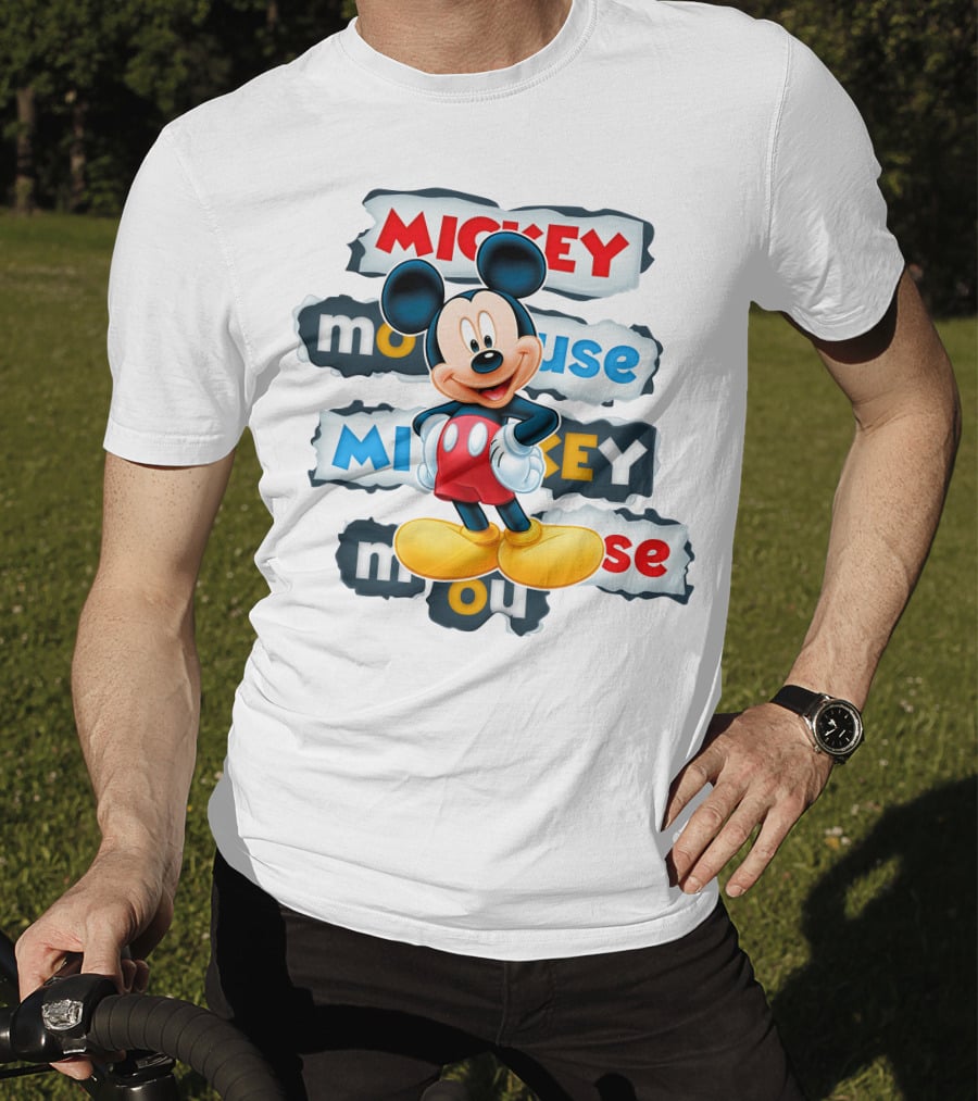 Mickey Mouse Classic Cartoon Character Artwork T-Shirt