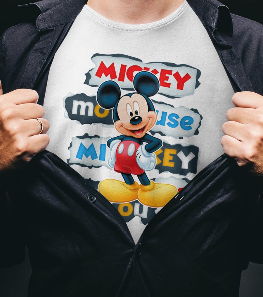 Mickey Mouse Classic Cartoon Character Artwork T-Shirt