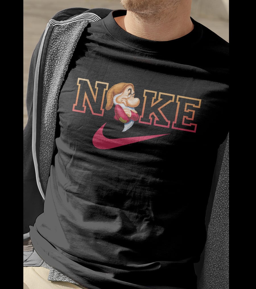 Grumpy Noke Nike Parody With Iconic Character And Swoosh T-Shirt