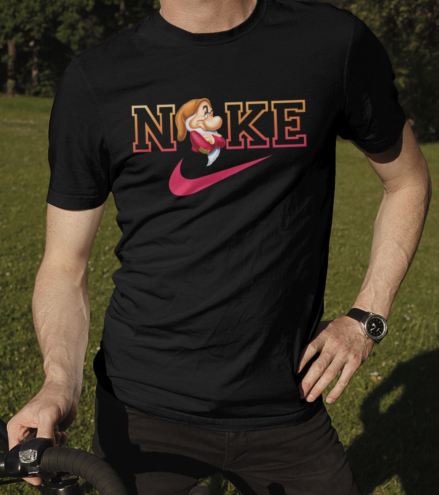 Grumpy Noke Nike Parody With Iconic Character And Swoosh T-Shirt