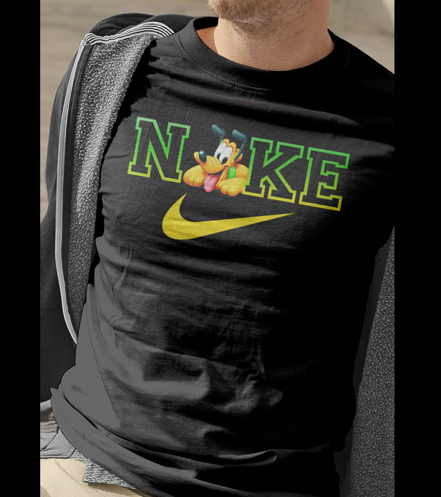 Pluto Nike Parody Logo With Disney Character And Swoosh T-Shirt