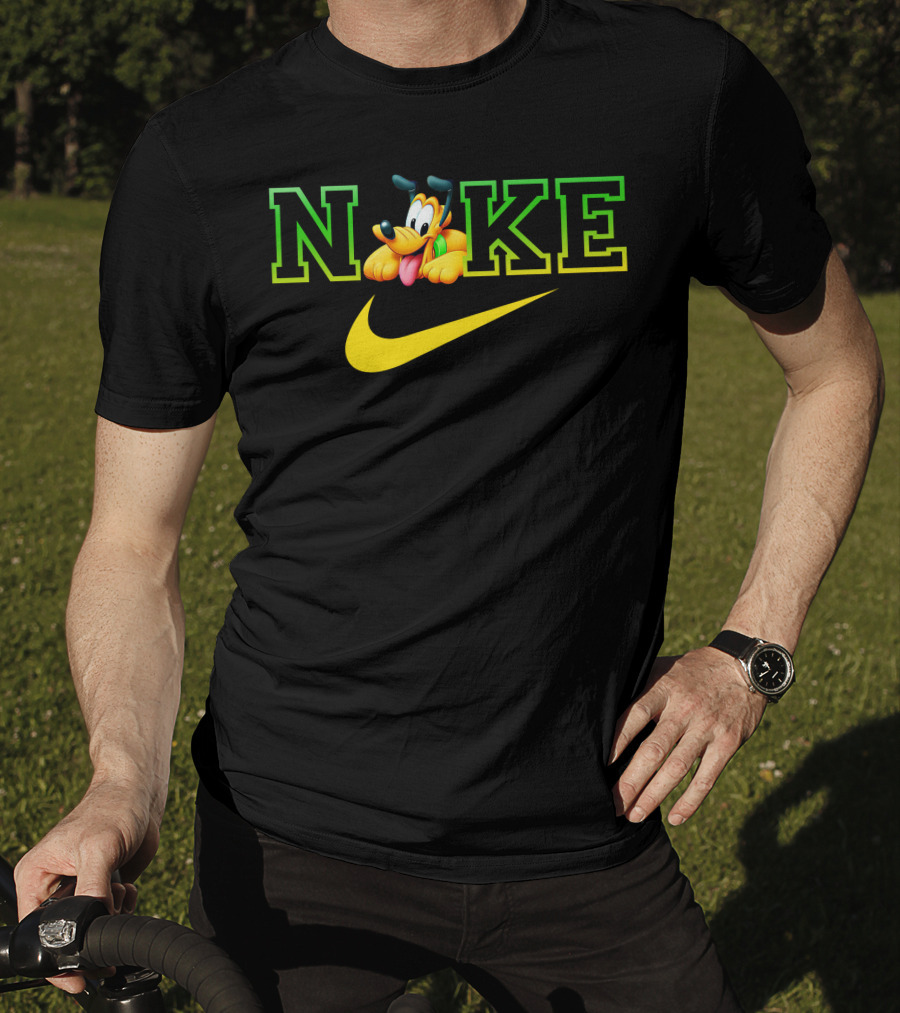 Pluto Nike Parody Logo With Disney Character And Swoosh T-Shirt
