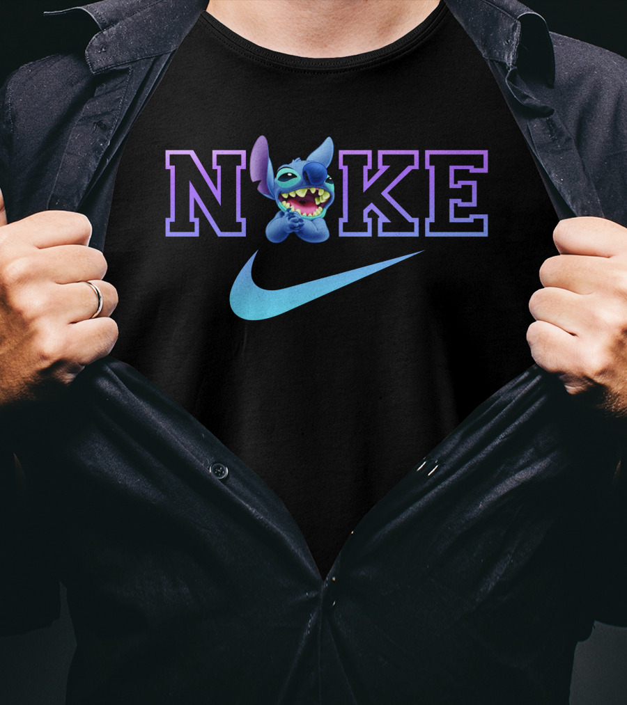 Nike Stitch Crossover With Blue Swoosh T-Shirt