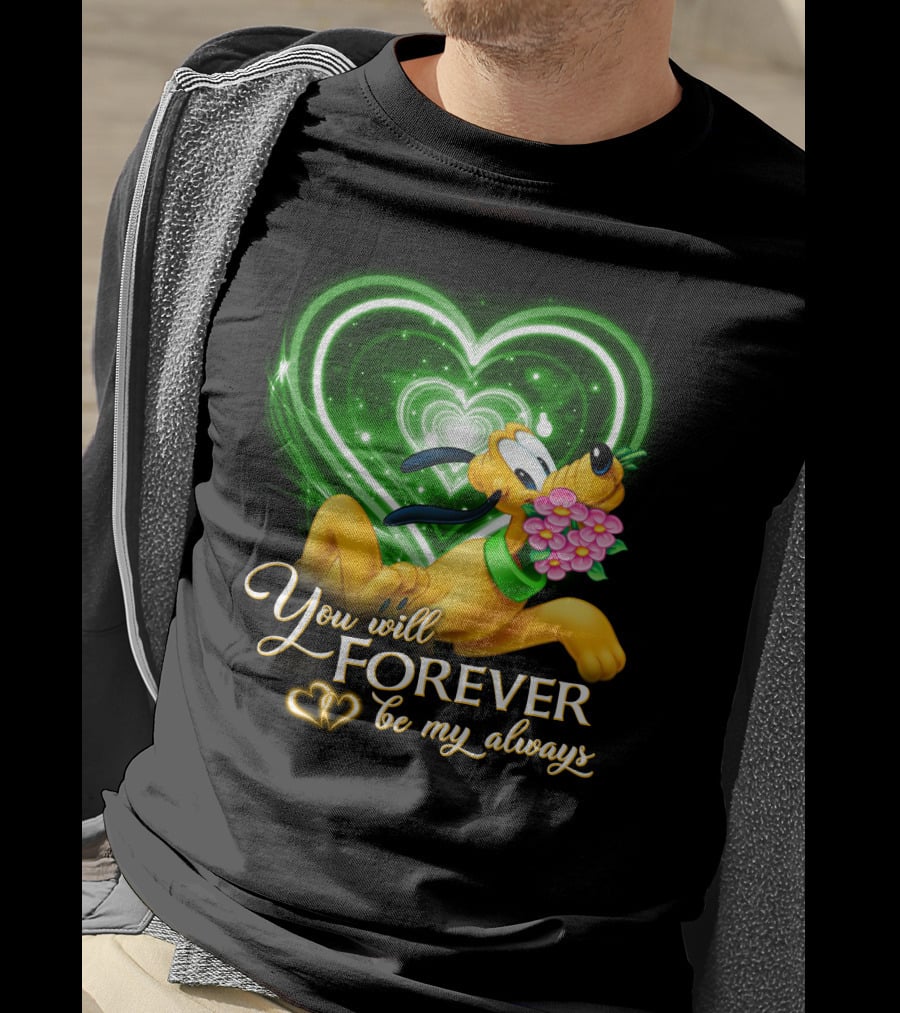 Pluto You Will Forever Be My Always Hearts And Flowers T-Shirt
