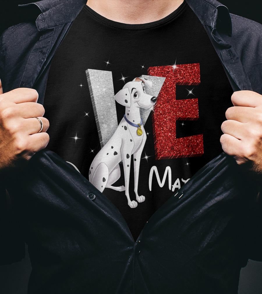 Love Mate Perdita Dalmatian Sparkling Glitter T-Shirt