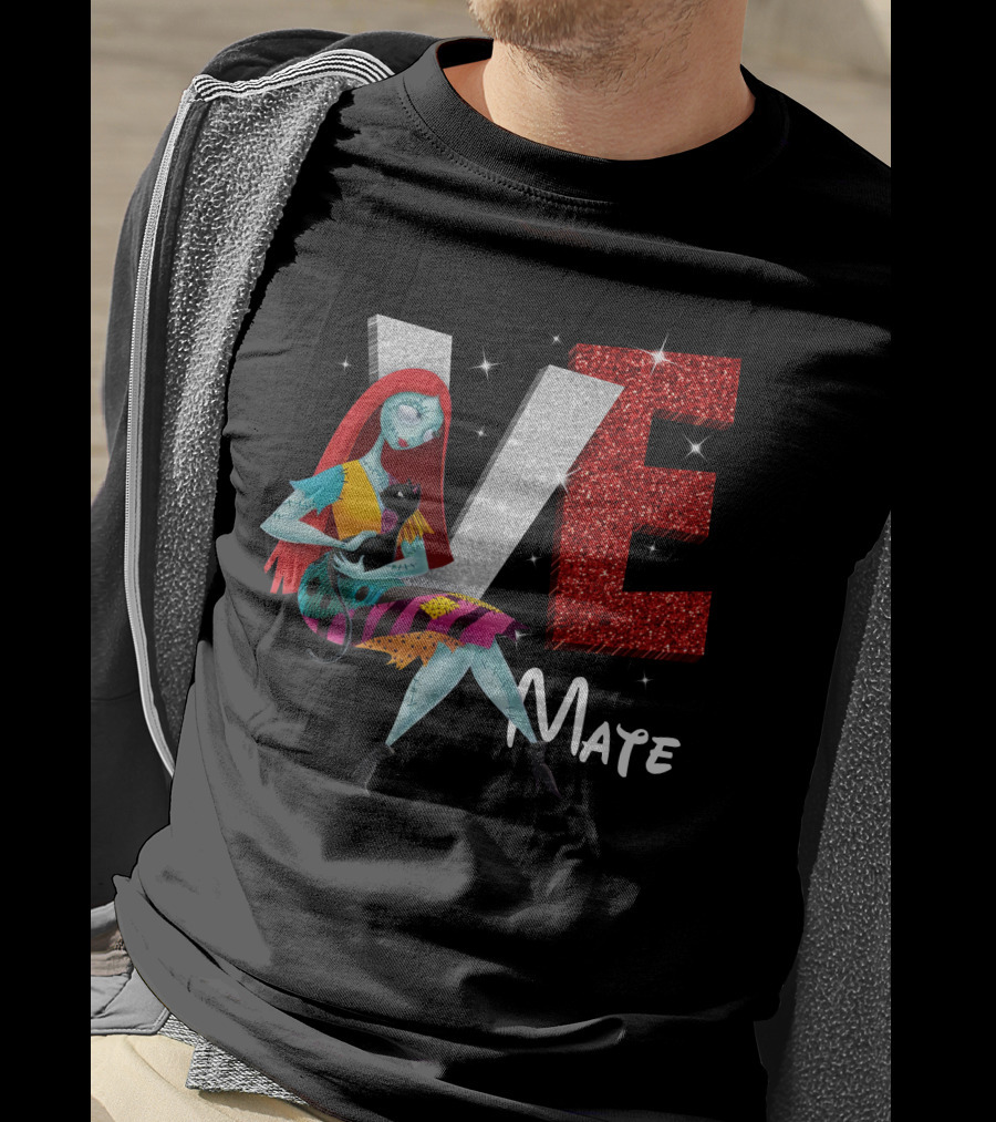 Love Mate Sally Halloween Cat T-Shirt