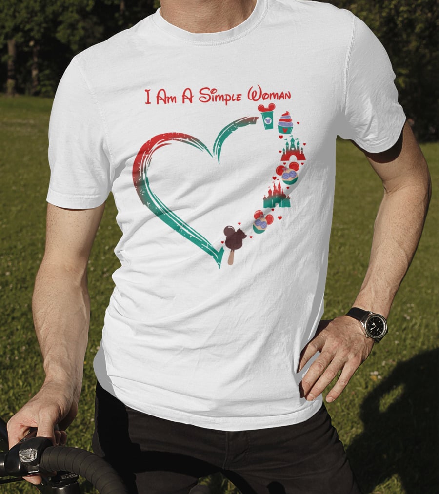 I Am A Simple Woman Ariel Castle Heart Icons T-Shirt