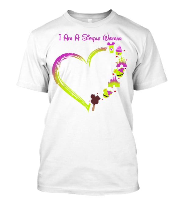 I Am A Simple Woman Castle Coffee Dopey Ice Cream Hearts T-Shirt