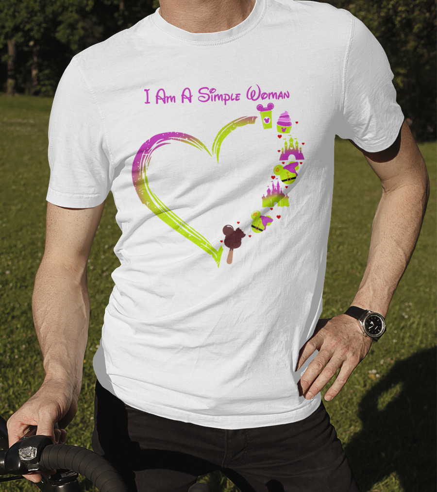 I Am A Simple Woman Castle Coffee Dopey Ice Cream Hearts T-Shirt