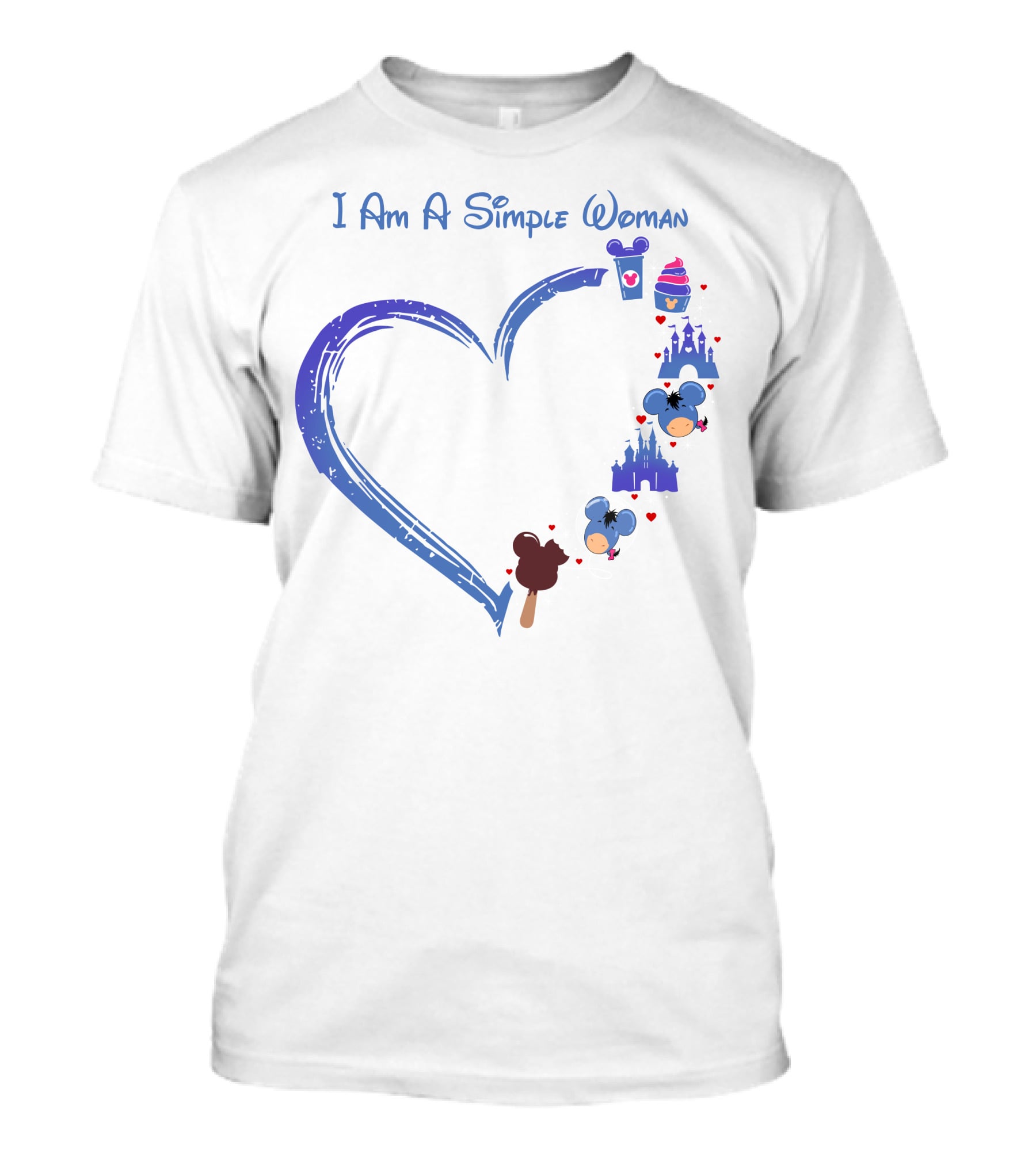 I Am A Simple Woman Mickey Castle Ice Cream Minnie Ears T-Shirt