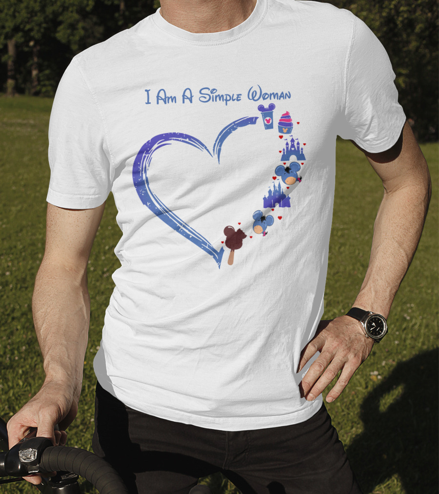 I Am A Simple Woman Mickey Castle Ice Cream Minnie Ears T-Shirt
