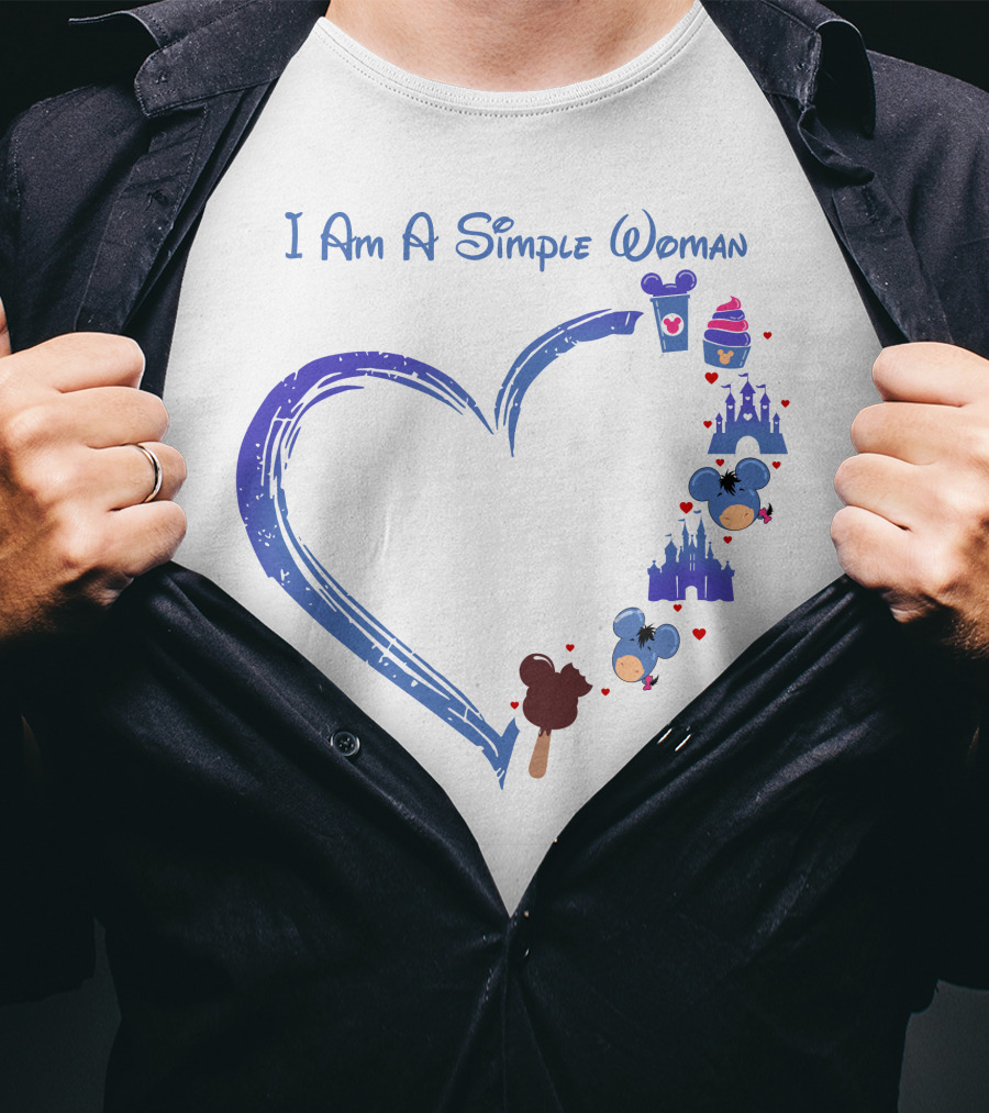 I Am A Simple Woman Mickey Castle Ice Cream Minnie Ears T-Shirt
