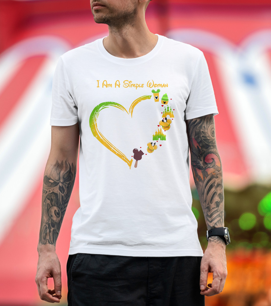 I Am A Simple Woman Heart Mouse Ears Ice Cream Castle T-Shirt
