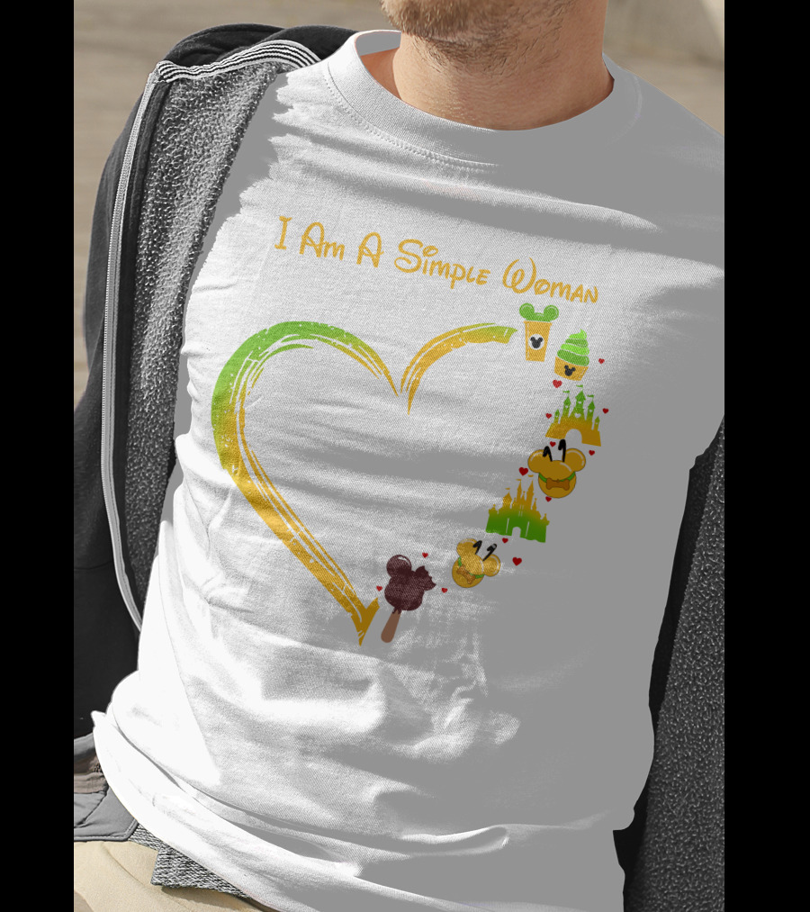 I Am A Simple Woman Heart Mouse Ears Ice Cream Castle T-Shirt