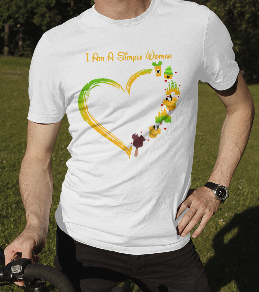 I Am A Simple Woman Heart Mouse Ears Ice Cream Castle T-Shirt