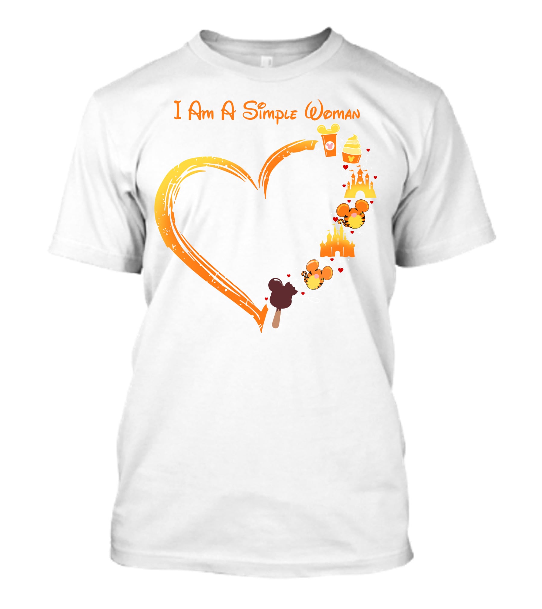 I Am A Simple Woman Mickey Treats Castle Heart T-Shirt