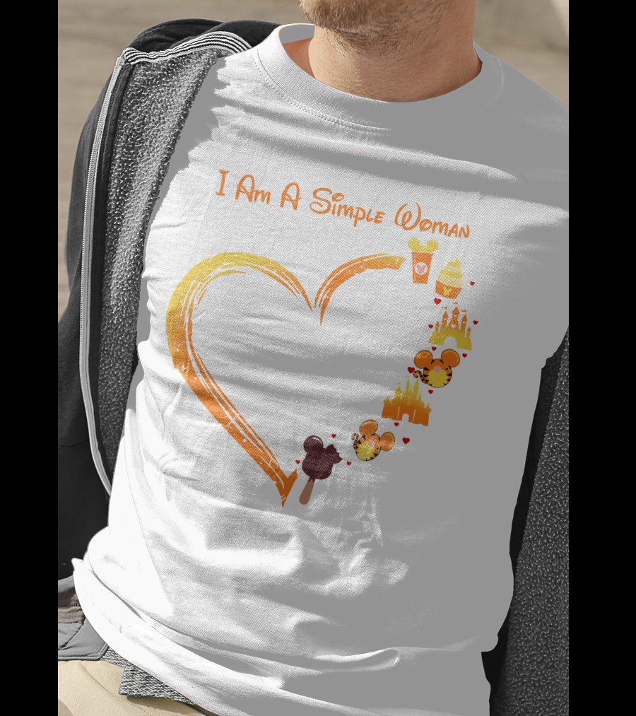I Am A Simple Woman Mickey Treats Castle Heart T-Shirt