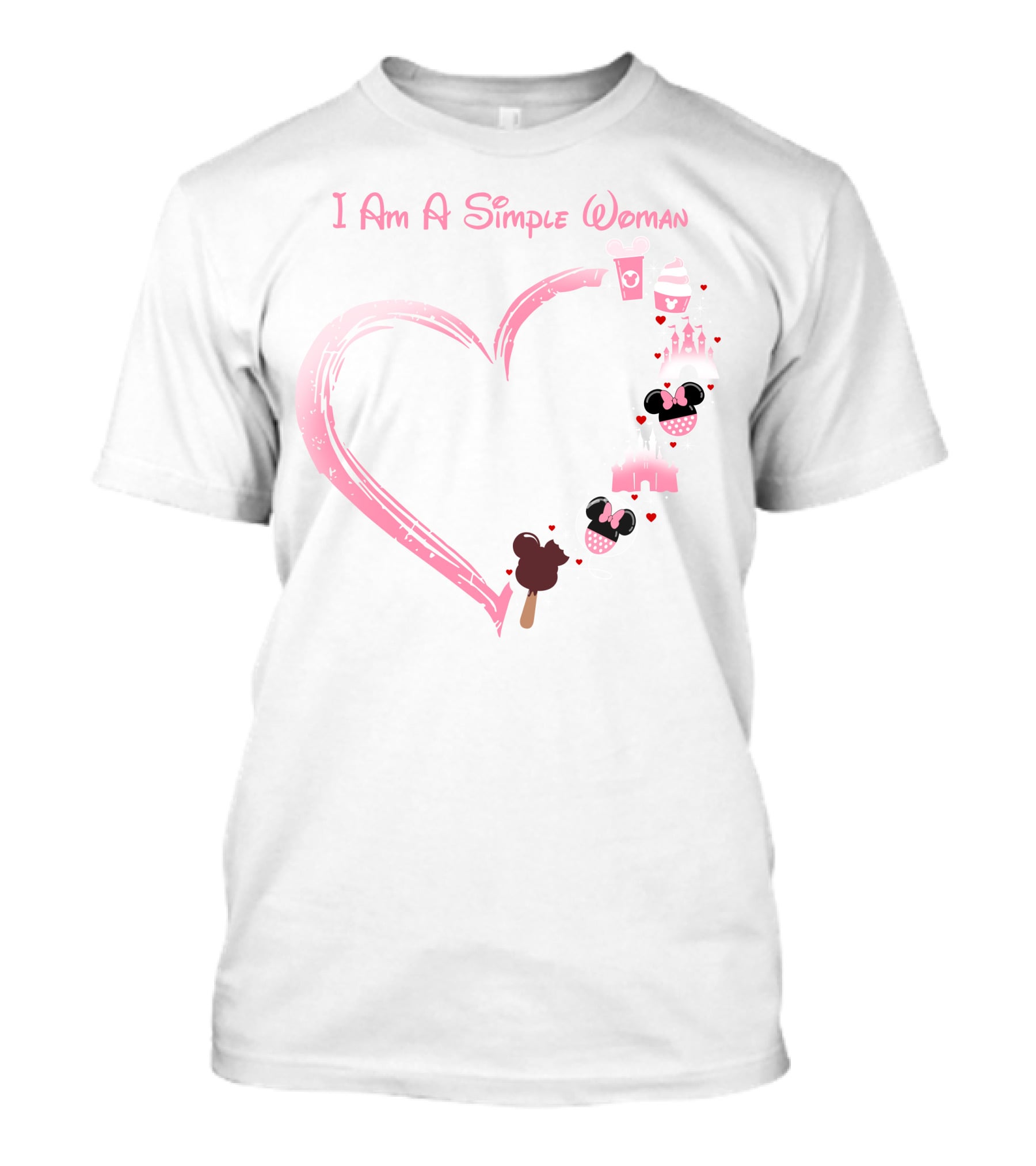 I Am A Simple Woman Coffee Castle Minnie Ears T-Shirt