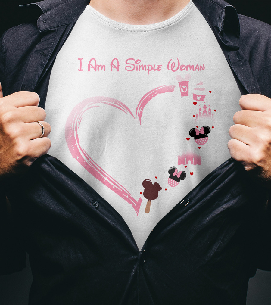 I Am A Simple Woman Coffee Castle Minnie Ears T-Shirt