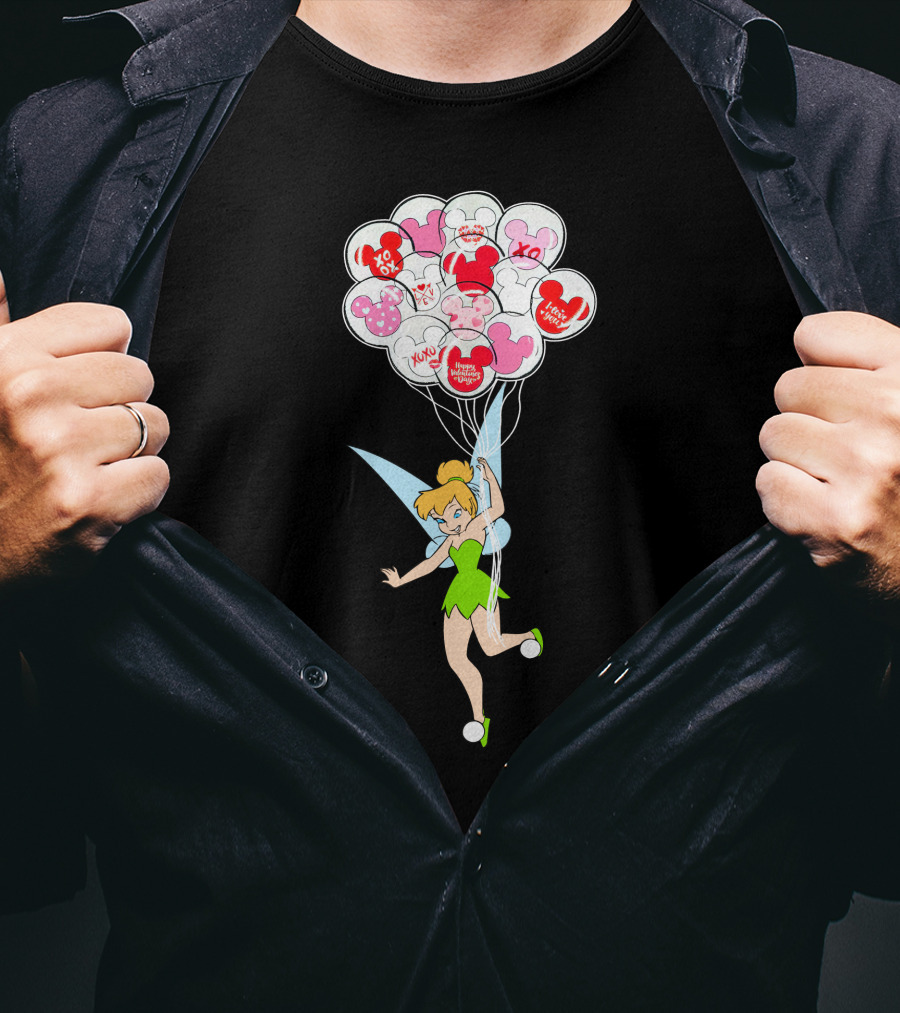 Tinkerbell Minnie Balloons Love Xoxo Disney Icons T-Shirt