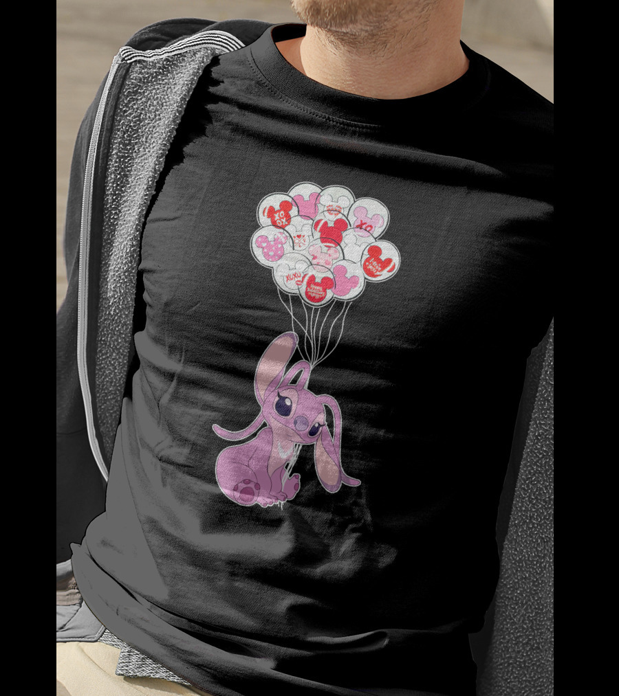 Angel Valentine's Day Balloons And Hearts T-Shirt