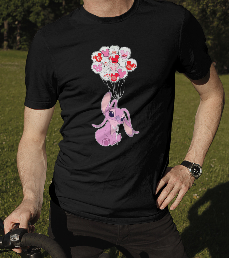 Angel Valentine's Day Balloons And Hearts T-Shirt