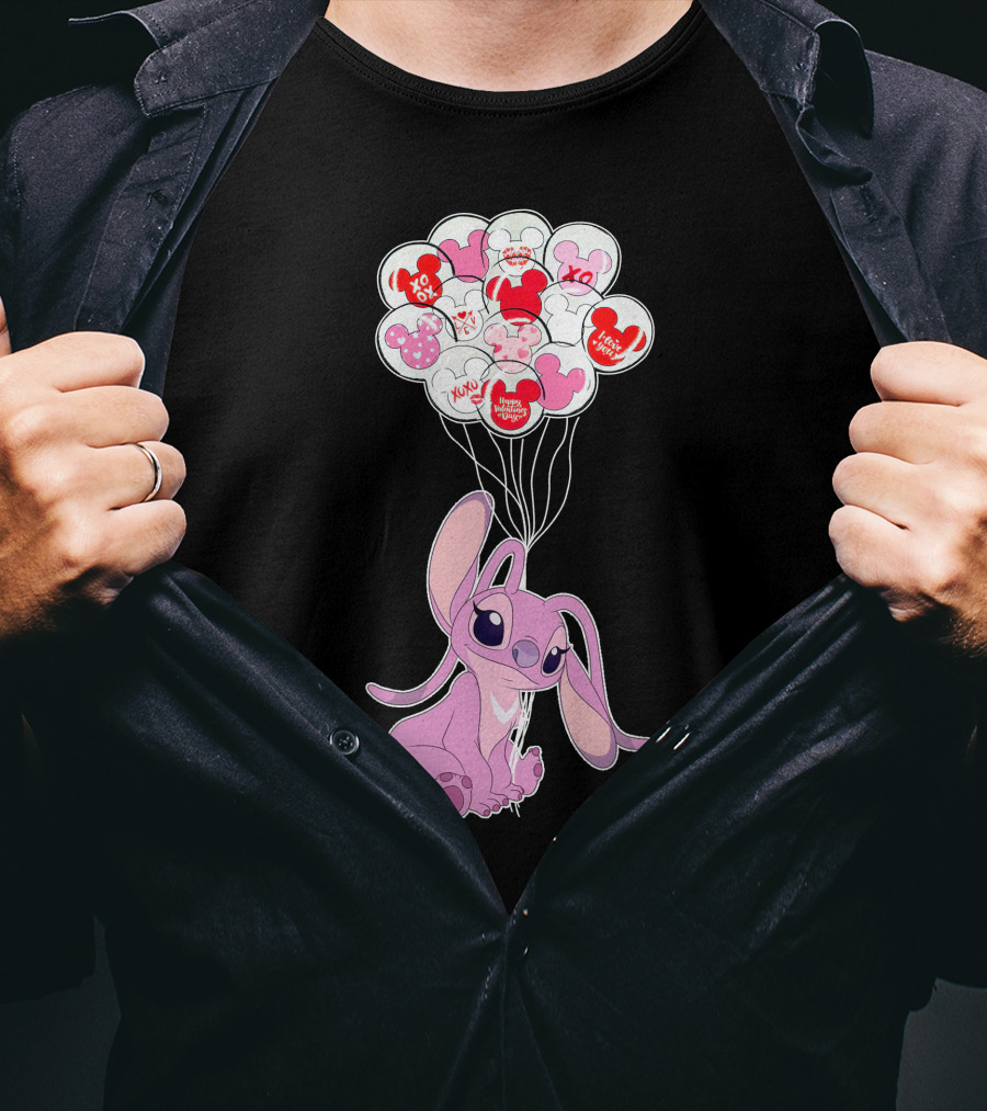 Angel Valentine's Day Balloons And Hearts T-Shirt