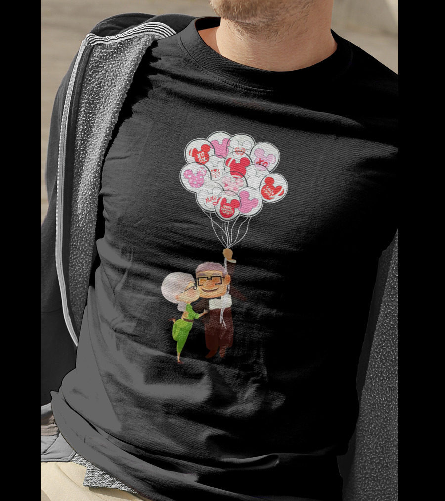 Carl And Ellie Up Balloons Love Adventure Minnie Mickey Mouse T-Shirt