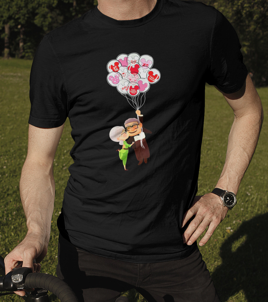 Carl And Ellie Up Balloons Love Adventure Minnie Mickey Mouse T-Shirt