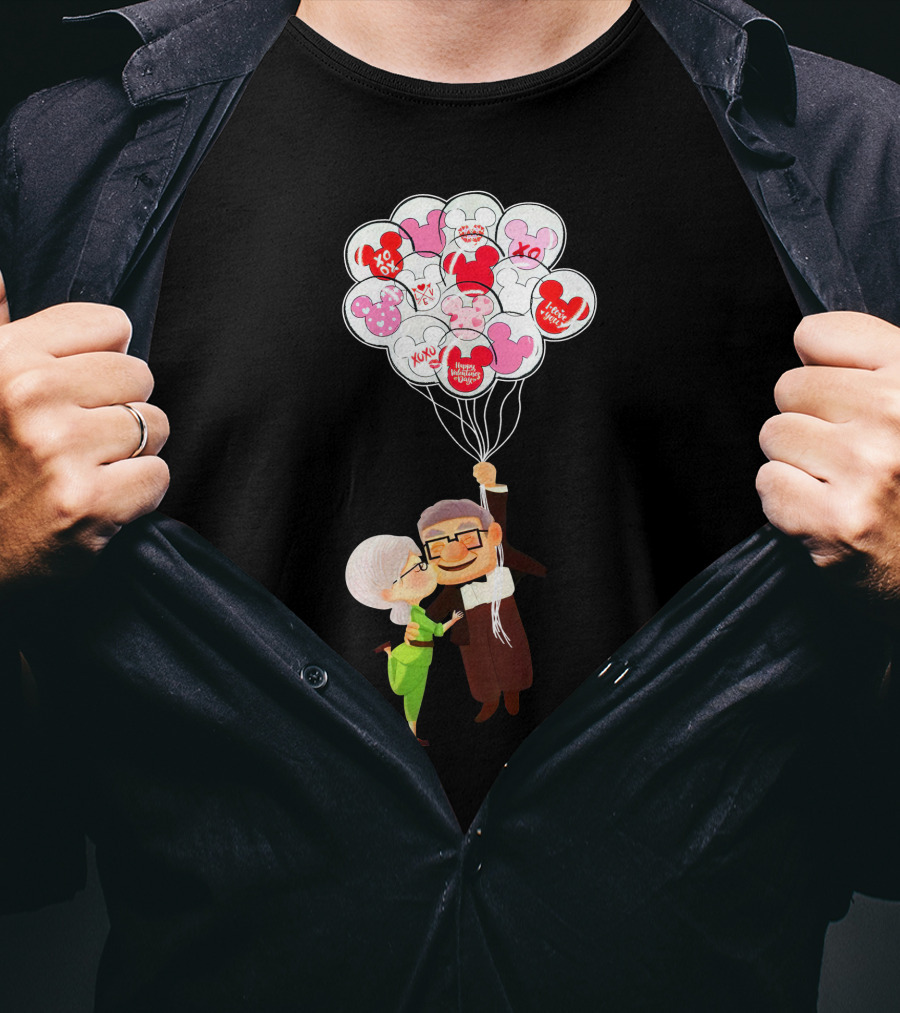 Carl And Ellie Up Balloons Love Adventure Minnie Mickey Mouse T-Shirt