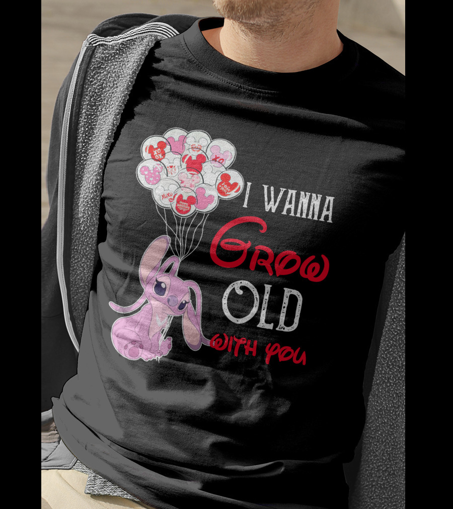 I Wanna Grow Old With You Angel Heart Balloons T-Shirt